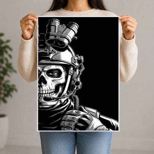 Ghost Skull Tactical Soldier Poster