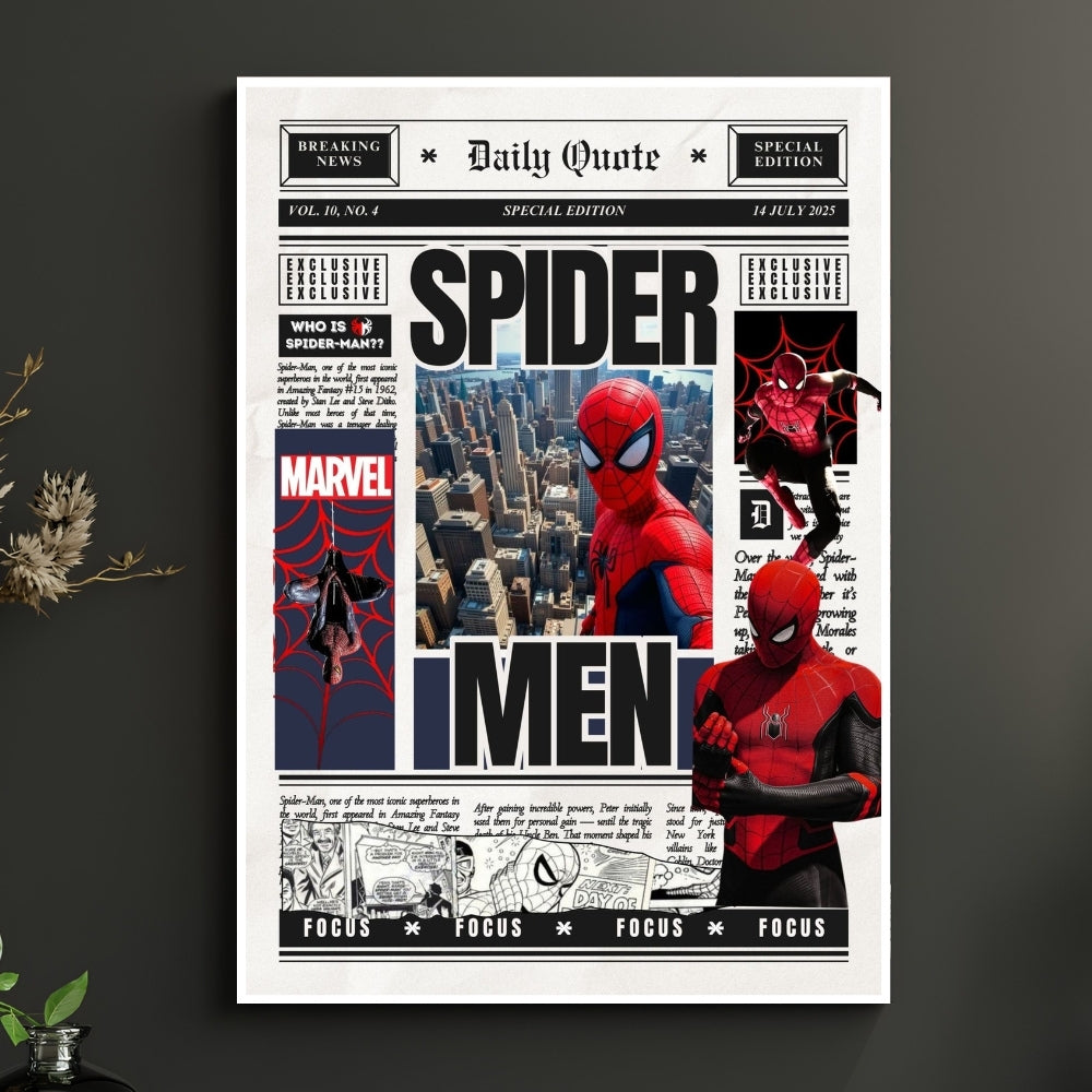 Spider-Man Newspaper Style Poster