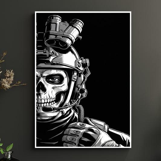 Ghost Skull Tactical Soldier Poster