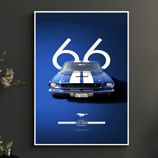 Classic Blue Vintage Sports Car Poster
