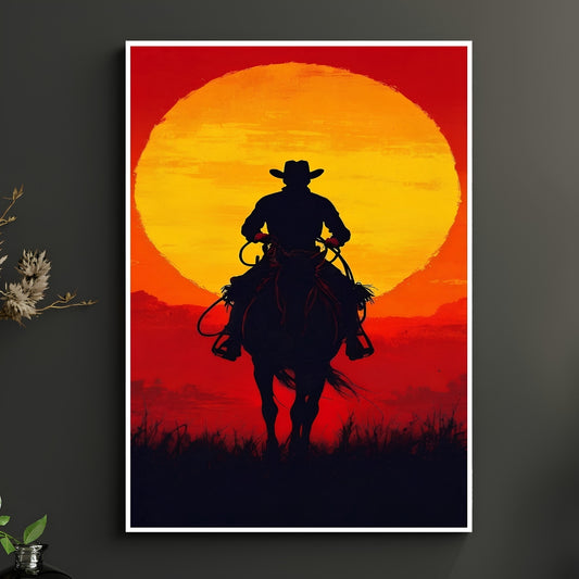 RDR 2 Cowboy Sunset Premium Wall Poster