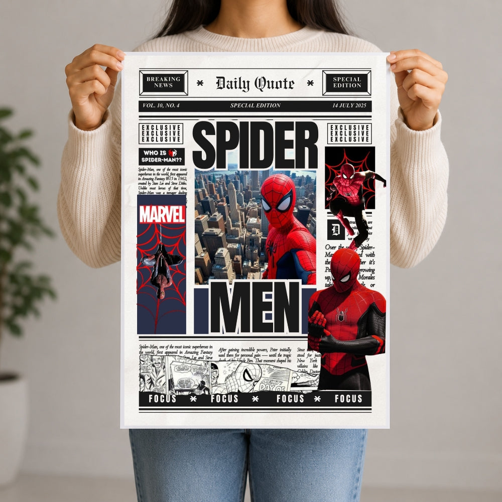 Spider-Man Newspaper Style Poster