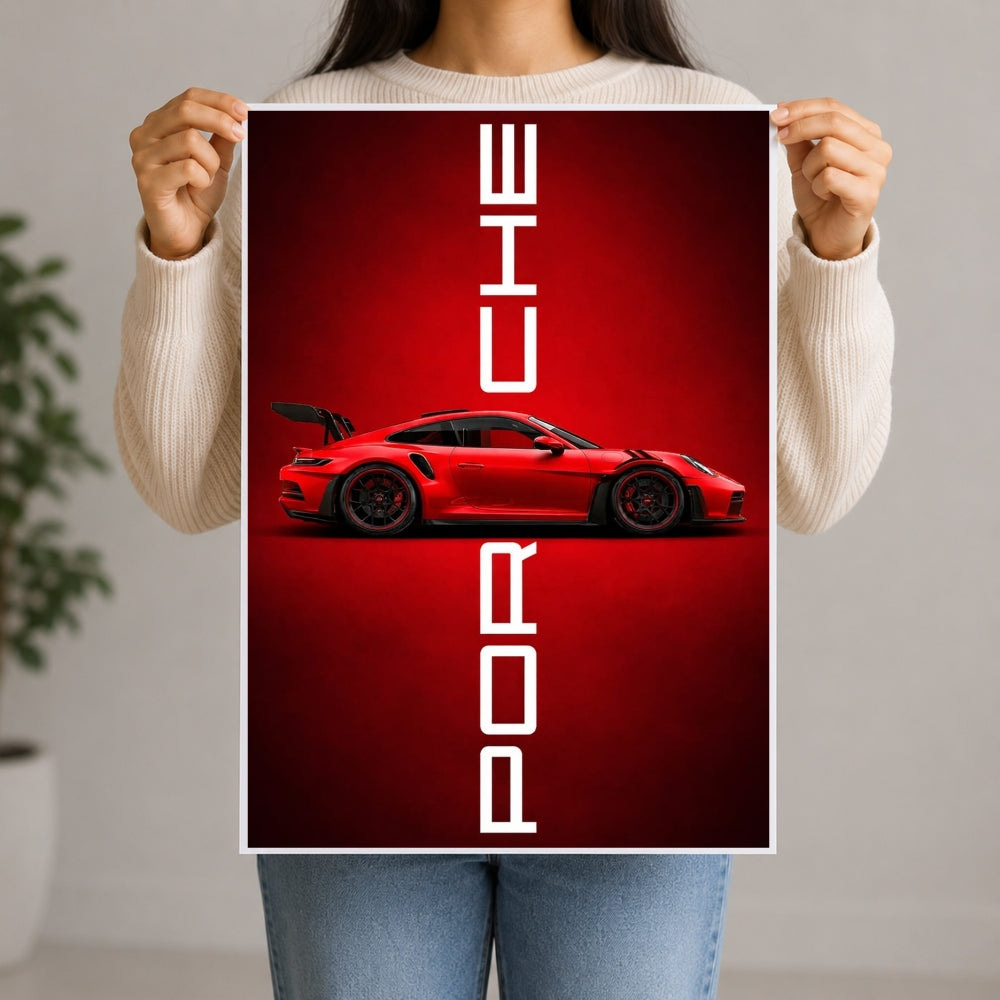Red Performance Sports Coupe Poster
