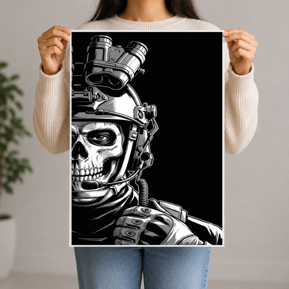 Ghost Skull Tactical Soldier Poster