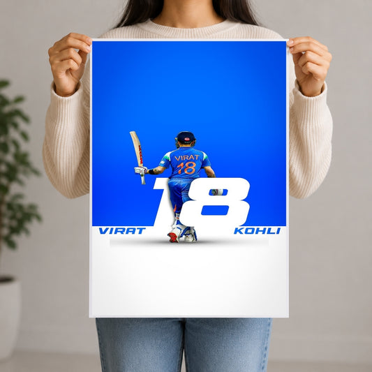 Virat Kohli Jersey No. 18 | Cricket Poster