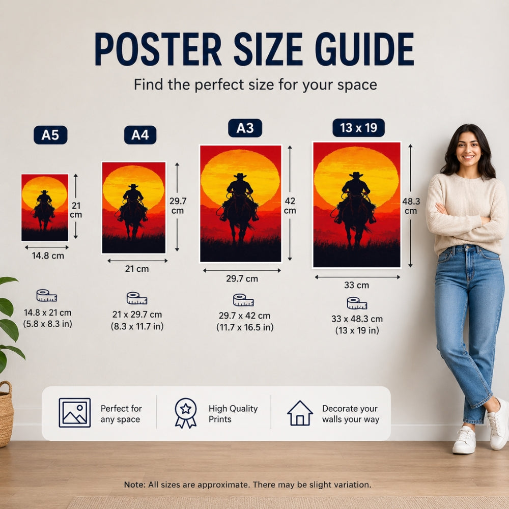 RDR 2 Cowboy Sunset Premium Wall Poster
