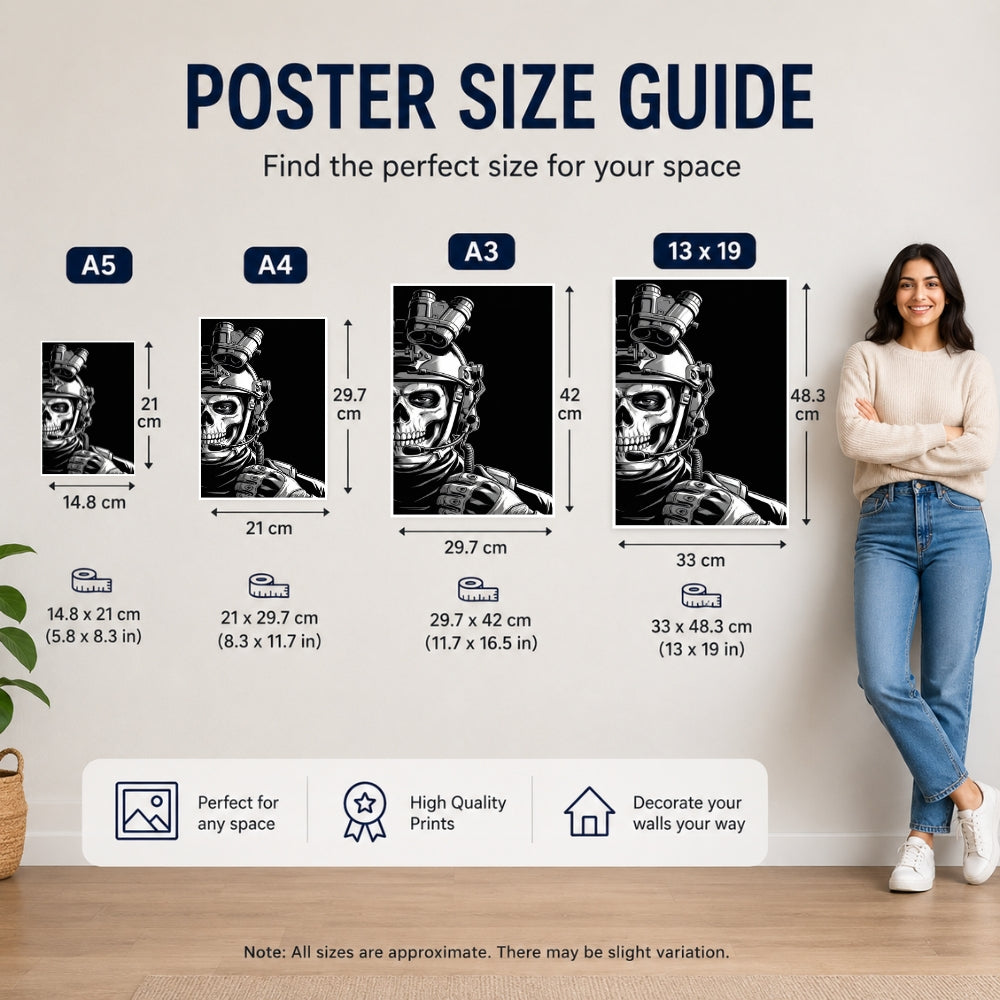 Ghost Skull Tactical Soldier Poster
