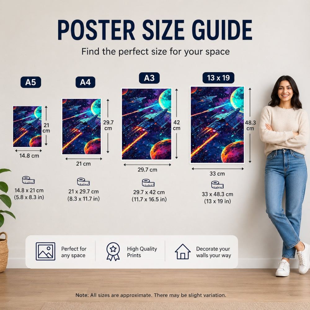 Galaxy Spaceship Premium Wall Poster